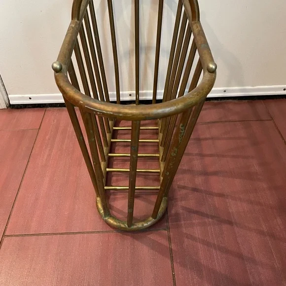Vintage mid century modern brass magazine holder/rack